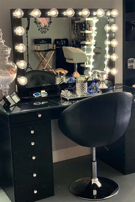 black vanity makeup table